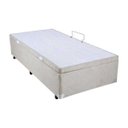Ver imagem 2 de Cama Box Baú Solteiro Suede Bege com Pistão - 88x188