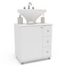 Gabinete de Banheiro de Encaixar na Pia com 1 Porta e 3 Gavetas 60cm Branco Politorno - 7