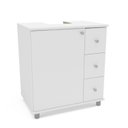 Ver mais imagens de Gabinete de Banheiro de Encaixar na Pia com 1 Porta e 3 Gavetas 60cm Branco Politorno