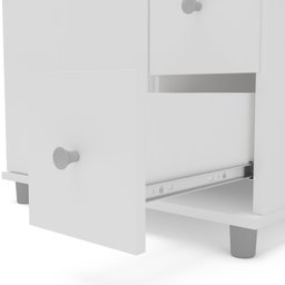 Gabinete de Banheiro de Encaixar na Pia com 1 Porta e 3 Gavetas 60cm Branco Politorno - 6