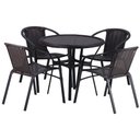 Ver imagem 1 de Kit 4 Cadeiras Alumínio e Mesa Tampo Varanda Jardim Piscina Jardim Trama Original