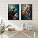 Ver imagem 2 de Kit 2 Quadros Decorativos Preto e Preta Velha 33x24cm:madeira Preta