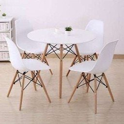 Mesa de Jantar Redonda Eames 0,80 Mdf Branca Bulk - 3