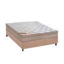 Ver imagem 1 de Cama Box Casal: Colchão Molas Castor Bonnel Revolution + Base CRC Suede Bege(138x188)