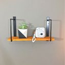 Ver imagem 1 de Prateleira de Parede Bracket Industrial 50cm Carvalho e Preto