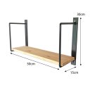 Ver imagem 3 de Prateleira de Parede Bracket Industrial 50cm Carvalho e Preto