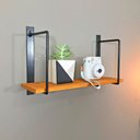 Ver imagem 2 de Prateleira de Parede Bracket Industrial 50cm Carvalho e Preto