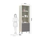 Ver imagem 3 de Paneleiro 70Cm Luci Legno Crema Com Cinza Puro