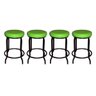 Kit 4 Banquetas Baixas SEM ENCOSTO Aço Carbono Preto com assento FOFO VERDE LIMÃO - 1