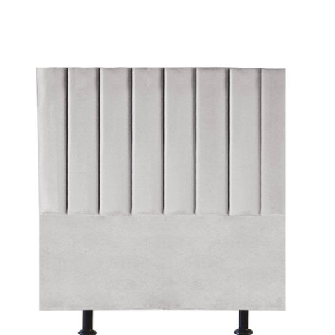 Cabeceira Estofada Solteiro 90CM Cora Suede Cinza Claro - D A DECOR D&A Decor