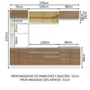 Ver imagem 4 de Armário de Cozinha Completa 270cm Branco Rustic Glamy Madesa 10