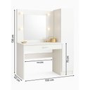 Ver imagem 3 de Penteadeira Camarim com Espelho e Iluminação 1 Porta e 1 Gaveta