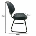 Ver imagem 3 de Cadeira Executiva Costurada Base Trapézio Martiflex Cor Preta