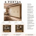 Ver imagem 2 de Guarda Roupas Pb 6 Portas 100% MDF Mais Resistente e Durável para Quarto Casal:Nature-Champanhe