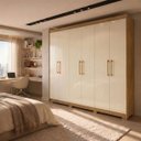Ver imagem 1 de Guarda Roupas Pb 6 Portas 100% MDF Mais Resistente e Durável para Quarto Casal:Nature-Champanhe