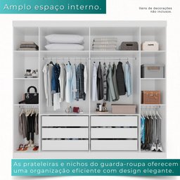 Guarda-roupa Casal 6 Portas 6 Gavetas Sparta - Mais Móveis Neve - 4