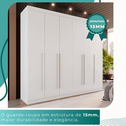 Guarda-roupa Casal 6 Portas 6 Gavetas Sparta - Mais Móveis Neve - 6