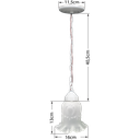 Ver imagem 2 de Pendente Lustre Corrente Branca 1 Tuipa Rei Vidro Fosco