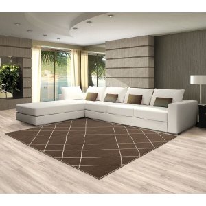 Tapete Supreme Linhas Geometrico 1,50 x 2,00 São Carlos Marrom