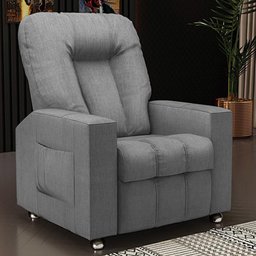 Poltrona do Papai Reclinável para Cinema Praddo Fh9 Linho Cinza - Mpozenato - 2