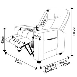 Poltrona do Papai Reclinável para Cinema Praddo Fh9 Linho Cinza - Mpozenato - 4