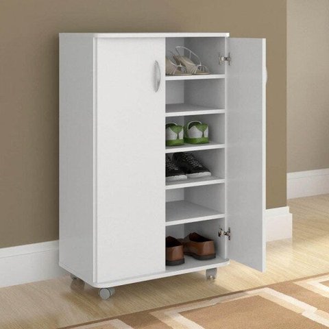 Armário Multiuso 2 Portas 4 Prateleiras Limeira Politorno