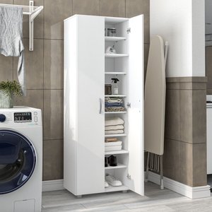 Armário Multiuso 2 Portas 8 Prateleiras Limeira Politorno