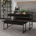 Ver imagem 1 de Mesa de Jantar Tub C-02 Bancos Preto Ônix - Est.preta Preto Ônix - Est.preta
