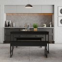 Ver imagem 6 de Mesa de Jantar Tub C-02 Bancos Preto Ônix - Est.preta Preto Ônix - Est.preta