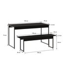 Ver imagem 3 de Mesa de Jantar Tub C-02 Bancos Preto Ônix - Est.preta Preto Ônix - Est.preta