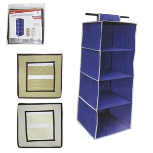 ORGANIZADOR DE PVC / TNT DOBRAVEL MULTIUSO COLORS COM 4 DIVISORIAS 80X30X30CM