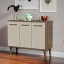 Ver imagem 2 de Balcão Himmel Cor:canela Off White - Armário Multifuncional - Cozinha - Mizza Decor