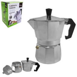 CAFETEIRA ITALIANA DE ALUMINIO 150ML PARA 3 XICARAS NA CAIXA - 1