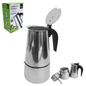 Cafeteira Italiana de Inox 450ml para 9 Xicaras na Caixa