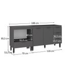 Ver imagem 4 de Kit Cozinha Compacta Modulada 2 Peças Balcão para Cooktop e Pia Yescasa Cinza/Grafite