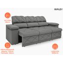 Ver imagem 3 de Sofá New Ripley 2,05M Assento Retrátil e Reclinável Velosuede - NetSofás