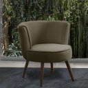 Ver imagem 2 de Poltrona para Sala e Escritório Decorativa Lara Veludo Castor