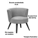 Ver imagem 3 de Poltrona para Sala e Escritório Decorativa Lara Veludo Castor
