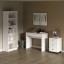 Ver imagem 1 de Kit para Escritório com Mesa Estante 5 Nichos e Gaveteiro Br Cor:branco