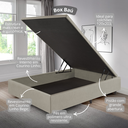 Ver imagem 6 de Cama Box Baú Viúva 120x203x42 Cm Corino Linho com Pistão a Gás