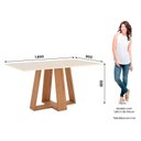 Ver imagem 2 de Mesa de Jantar Lins 160 Cm Ambiente Canto Reto sem Vidro Nature Off White – Henn