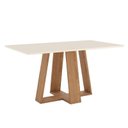 Ver imagem 3 de Mesa de Jantar Lins 160 Cm Ambiente Canto Reto sem Vidro Nature Off White – Henn