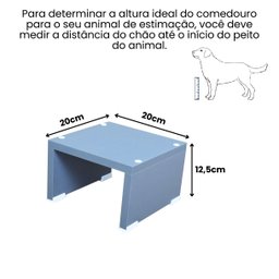Base Comedouro Bebedouro Elevado Cachorro Pet Mdf:space Gray - 2