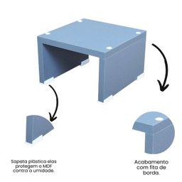 Base Comedouro Bebedouro Elevado Cachorro Pet Mdf:space Gray - 4