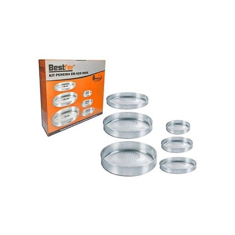 Peneira de Inox Kit com 6 Pecas 13/15/17,5/19/21/24cm