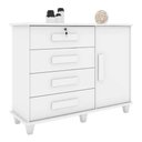 Ver imagem 2 de Cômoda Grecia com 4 Gavetas Branco Rv Móveis