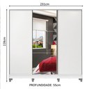 Ver imagem 3 de Guarda Roupa Juvenil 100% Mdf Madesa Kevin 3 Portas de Correr com Espelho com Pés - Branco