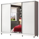 Ver imagem 2 de Guarda Roupa Juvenil 100% Mdf Madesa Kevin 3 Portas de Correr com Espelho com Pés - Branco