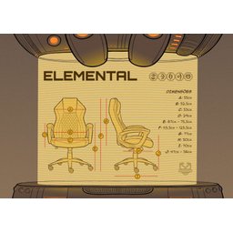 Cadeira Gamer Elements Elemental Acqua Preto e Azul - 4