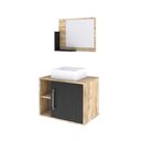 Ver imagem 2 de Conjunto Balcão C-cuba Q32 e Espelheira Soft 600 Carvalho C-branco Chess Carvalho C-preto Ônix